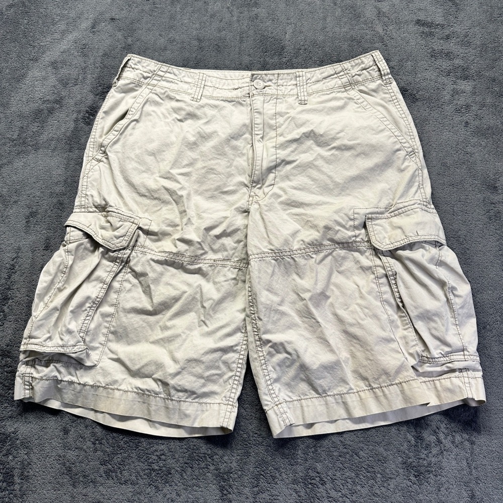 Polo Jeans Co Cargo Shorts Mens 36 Khaki Tan Cotton Utility Baggy Ralph Lauren
